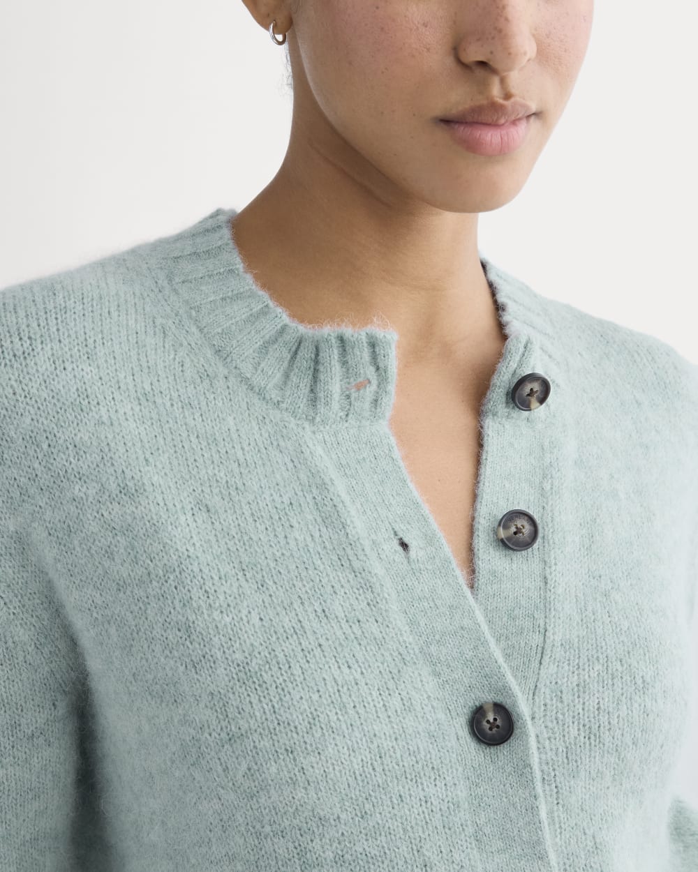The Crew Cardigan in Alpaca | Heather Gray Mist - Image 5