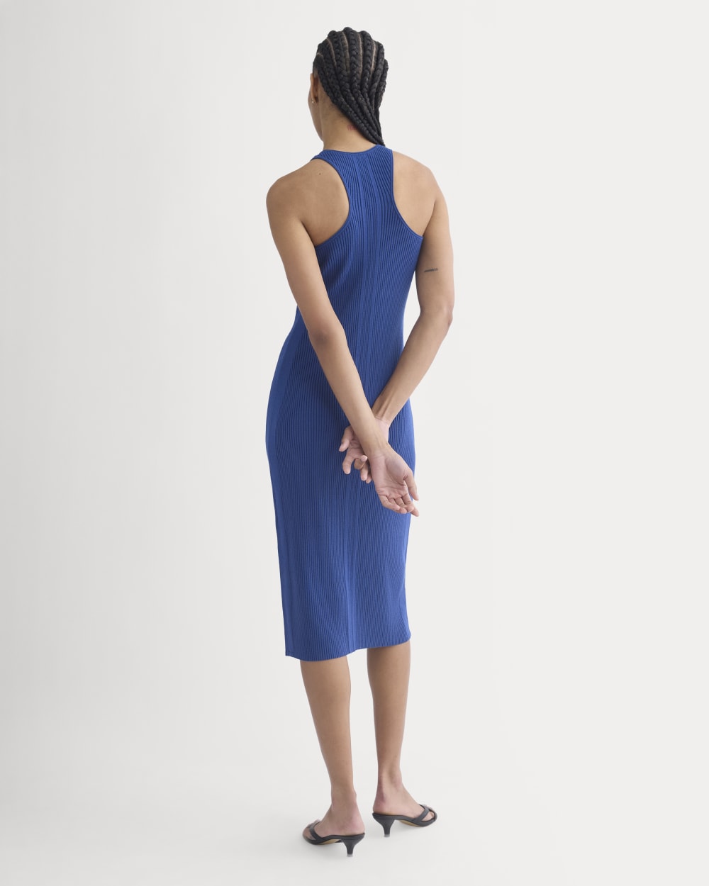 Cutaway Ribbed Midi Dress | Estate Blue - Image 7