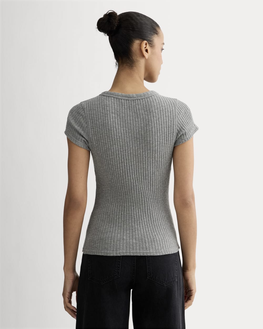 The Cozy Rib Tee | Mid Heather Grey - Image 5
