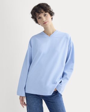 Retro V-Neck Jersey | Open Air Blue