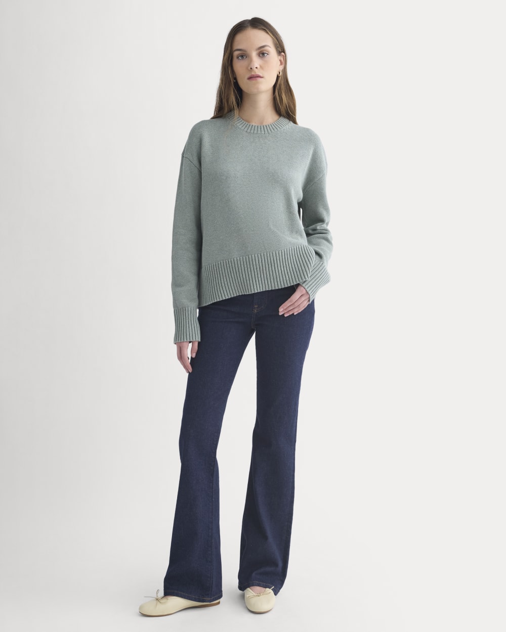 The Boxy Sweater in Everyday Cotton | Heathered Lilypad - Image 3