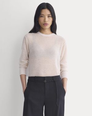 The Air Alpaca? Relaxed Crew Top | Soft Pink