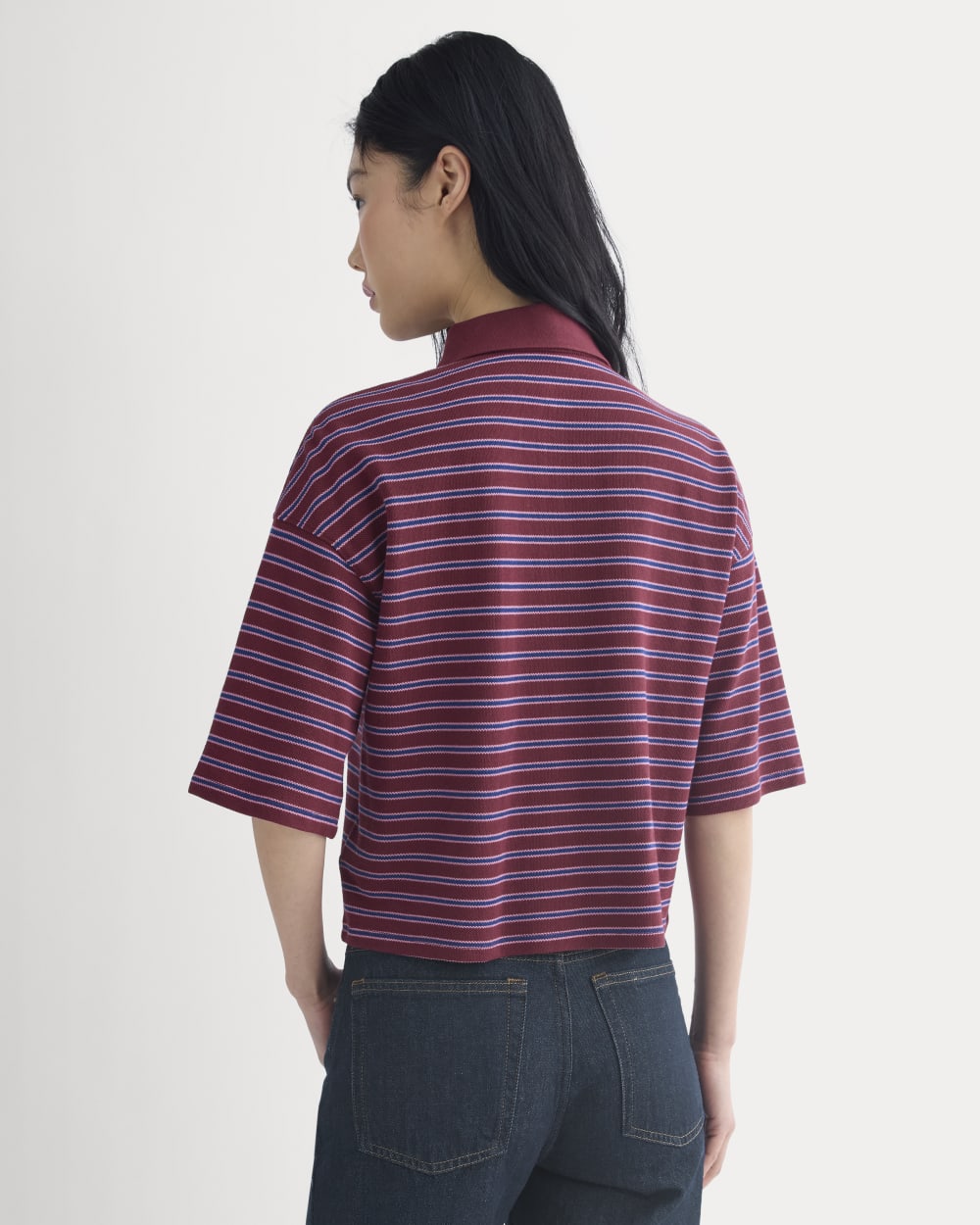 Pique Boxy Polo | Pomegranate/Heather Rose/Estate Blue - Image 5