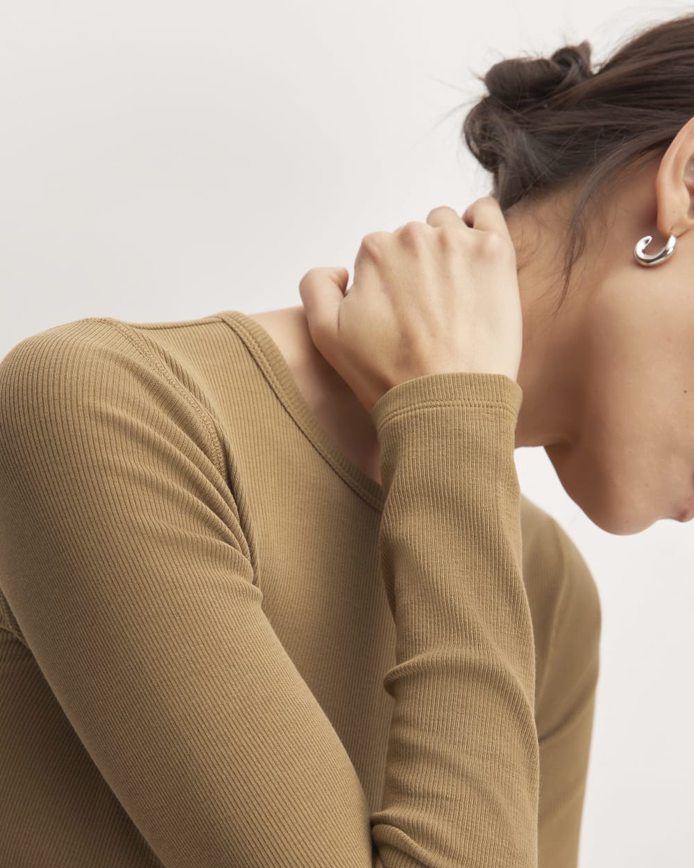The Luxe Rib Long-Sleeve Crew | Coffee Bean - Image 3