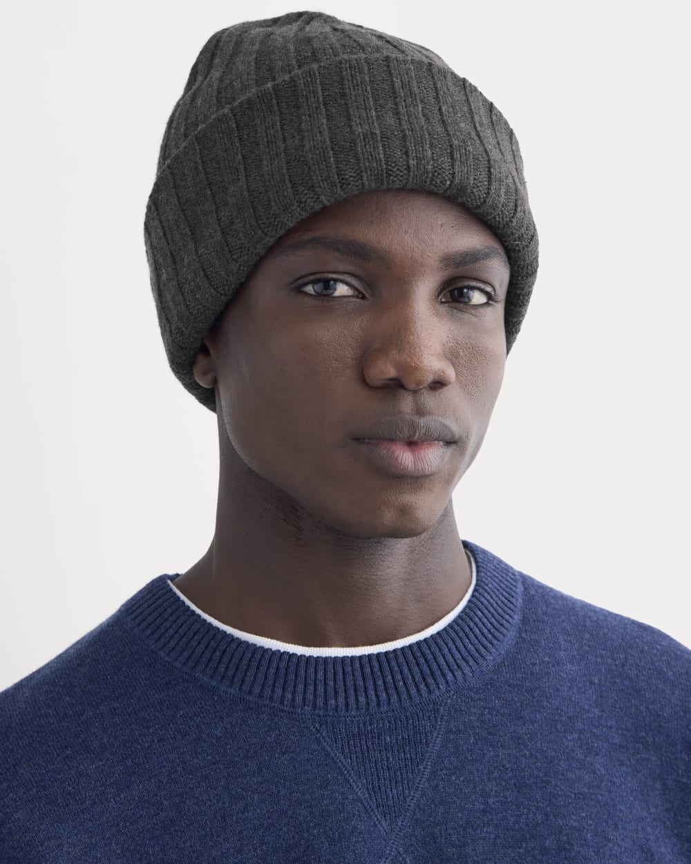 Chunky Ribbed Beanie | Heathered Soot - Image 3