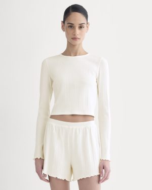 Lounge Rib Cropped Shirt | Bone