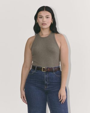 The Luxe Rib Racerback Tank | Heathered Fatigue