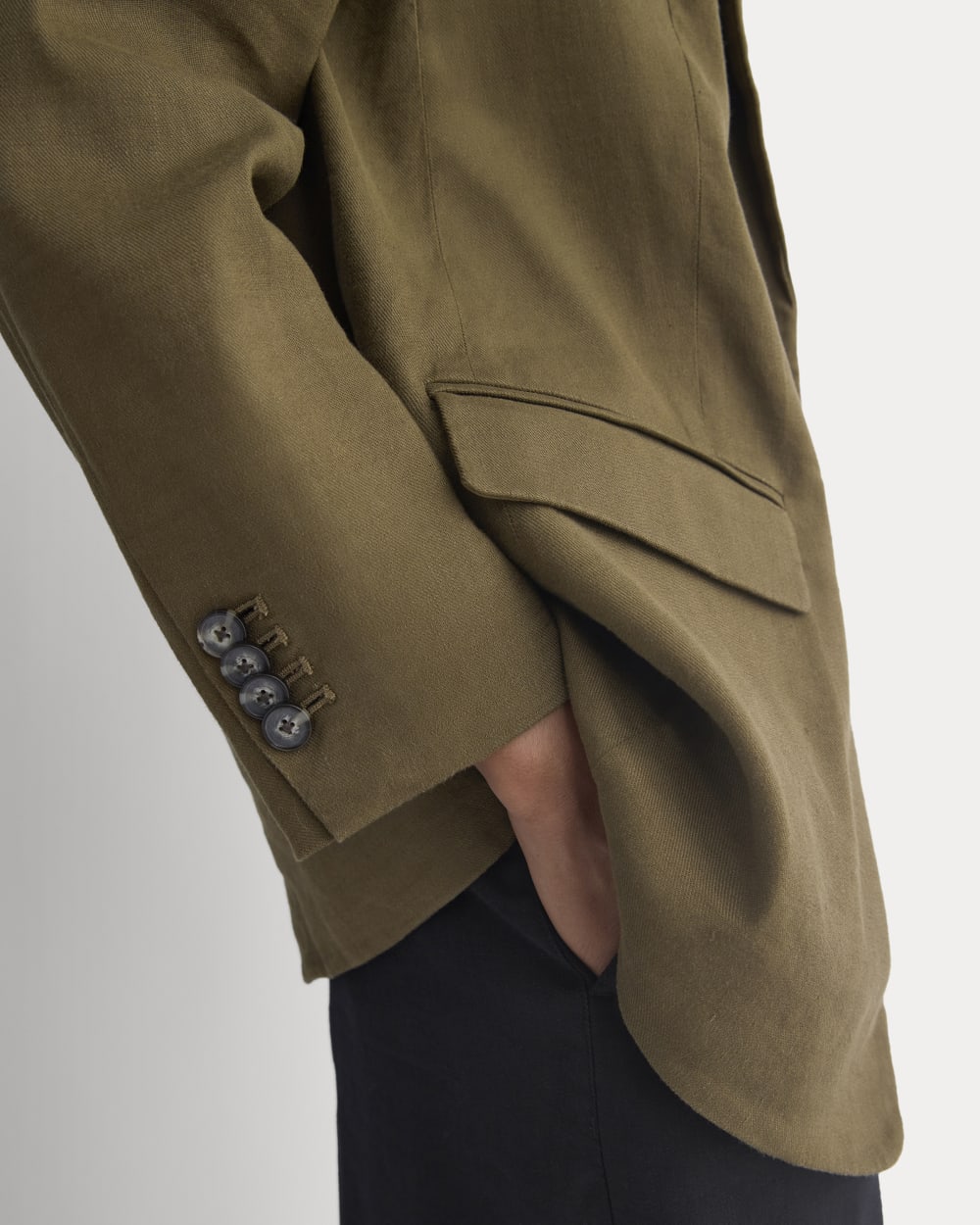 The Oversized Blazer in Stretch Linen | Beech - Image 4