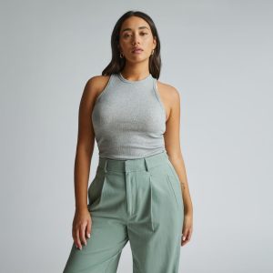 The Luxe Rib Racerback Tank | Heathered Grey