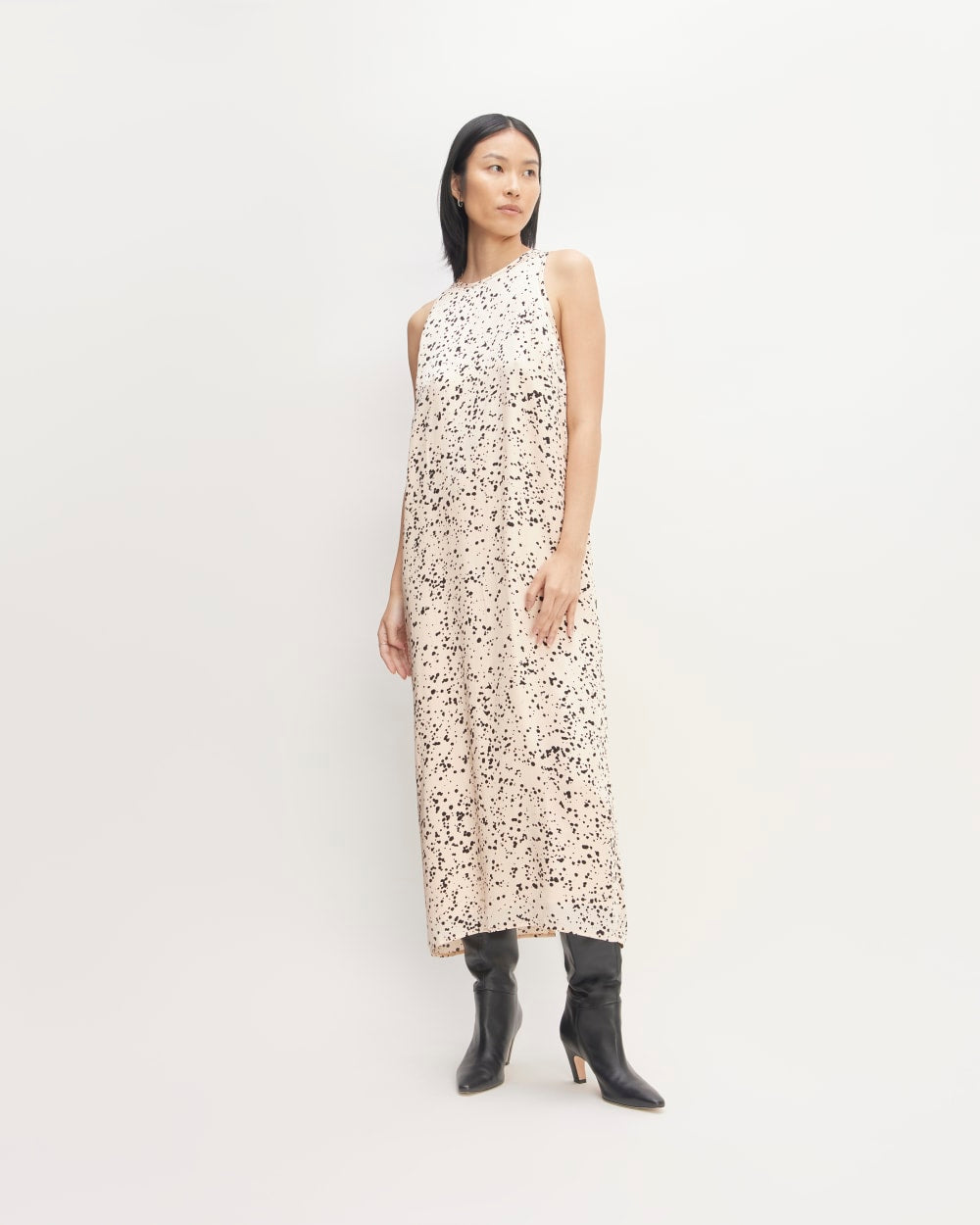 The Satin Racerback Slip Dress | Whisper Pink Moonsplatter