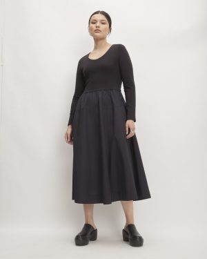 The Long-Sleeve Riviera Dress | Black