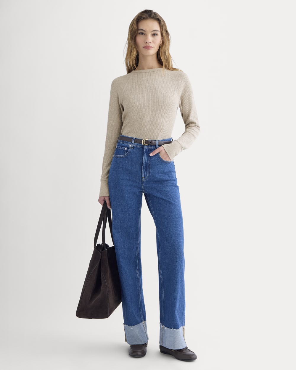 Slim-Fit Crew in Cozy Waffle | Heathered Oatmeal - Image 3