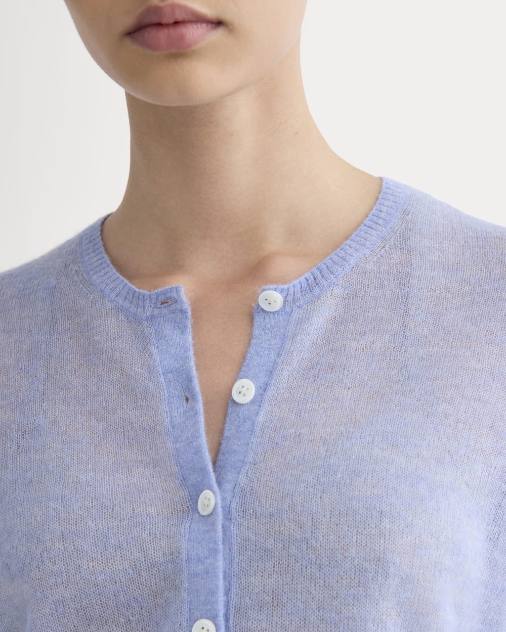 The Air Alpaca? Short-Sleeve Cardigan | Soft Blue - Image 4