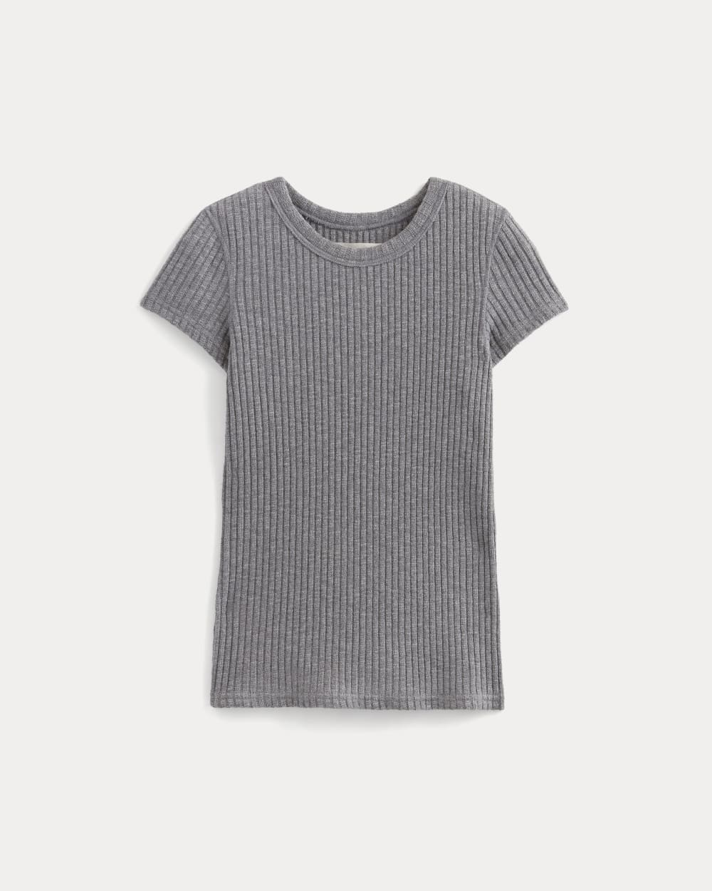 The Cozy Rib Tee | Mid Heather Grey - Image 2
