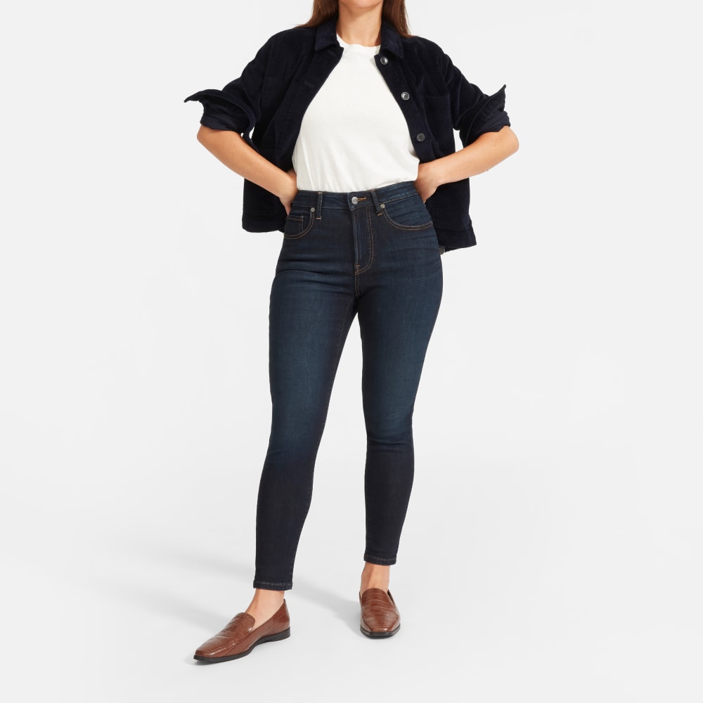 The Curvy Authentic Stretch High-Rise Skinny Jean | Dark Blue Wash | 26.5 Inseam - Image 2
