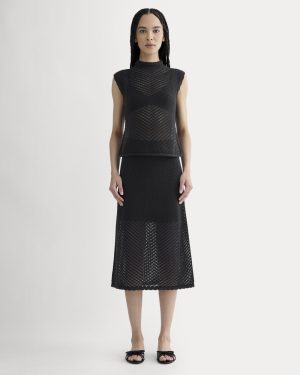 The Lace Knit Skirt | Black