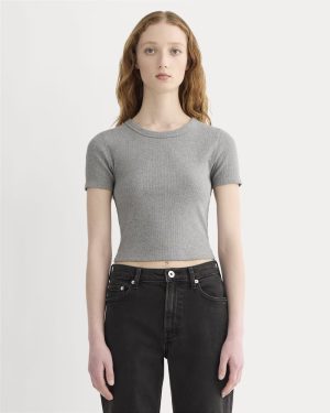The '90s Rib Tee | Mid Heather Grey