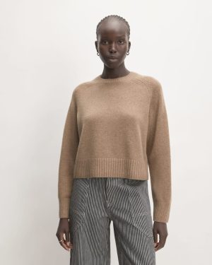 The Boxy Crew in Cashmere | Heathered Woodsmoke