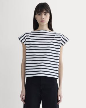 The Oversized Muscle Tee | Bone / Black