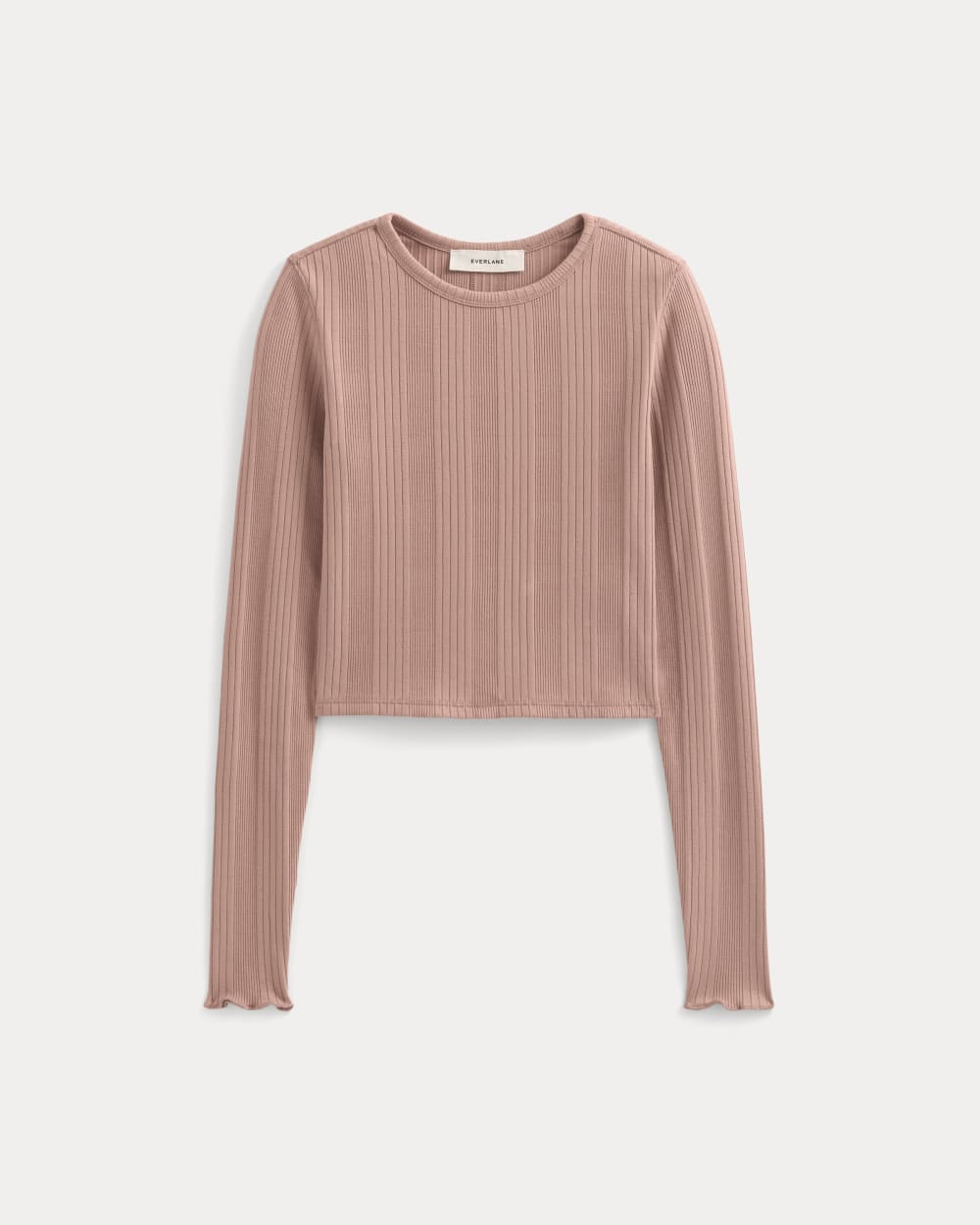 Lounge Rib Cropped Shirt | Ash Rose - Image 2