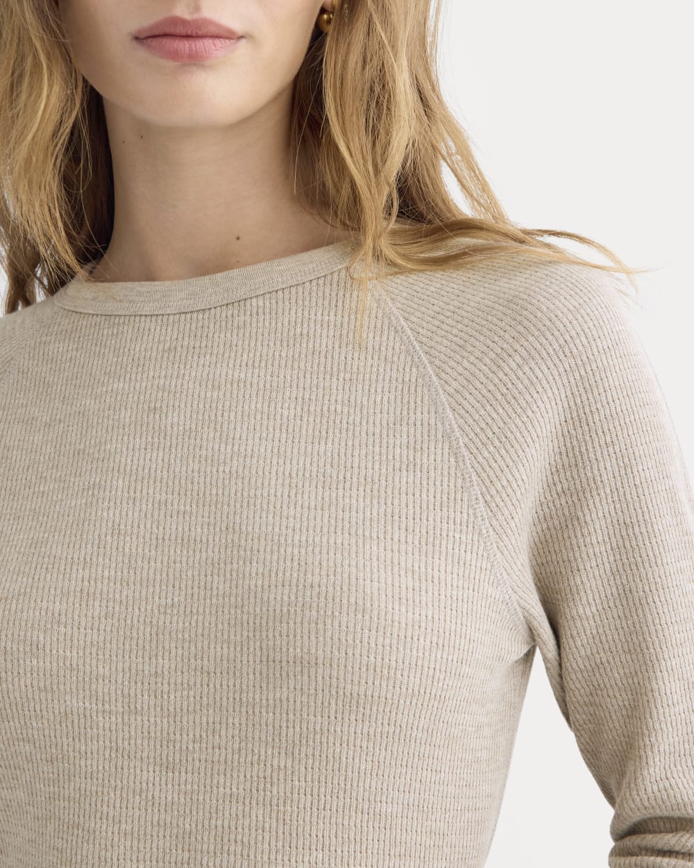 Slim-Fit Crew in Cozy Waffle | Heathered Oatmeal - Image 4