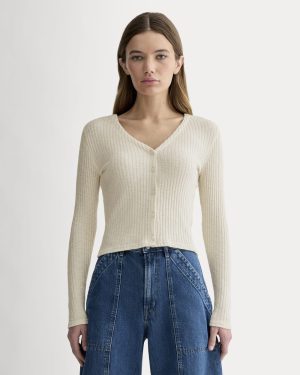 The Cozy Rib Cardigan | Bone
