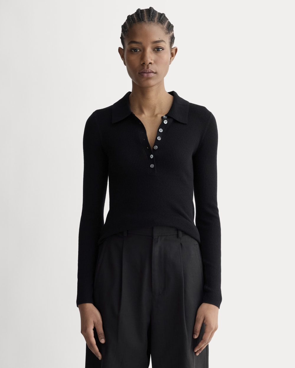 The Polo in Ultrasoft Merino | Black