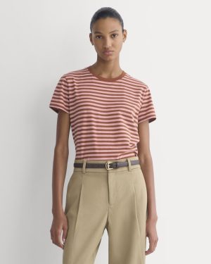 The Box-Cut Tee in Essential Cotton | Toffee/Pink | No Pocket