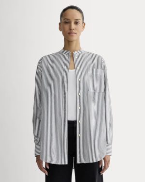 The Oversized Shirt in Ultrasoft Cotton | Optic White / Black