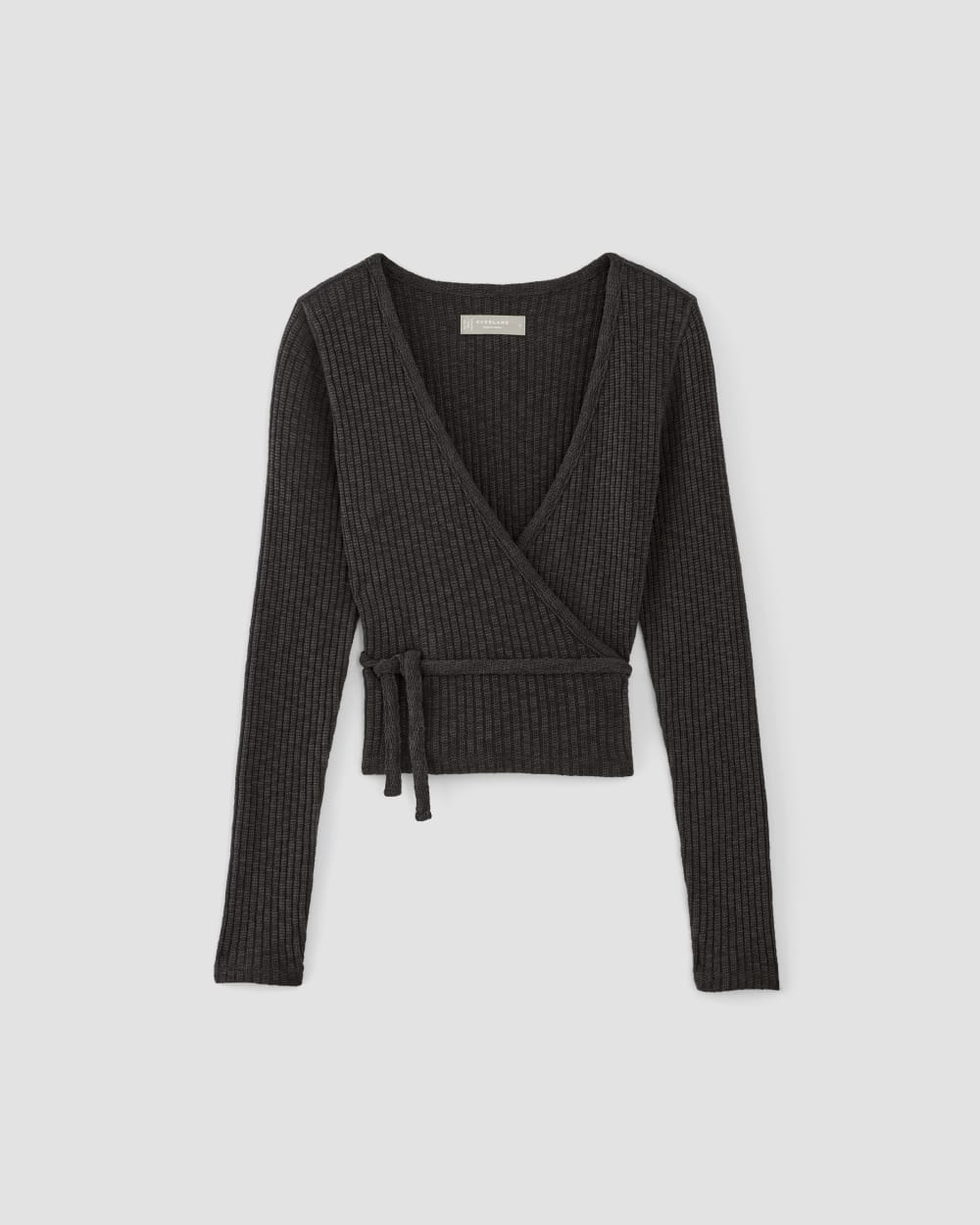 The Cozy Rib Wrap Top | Black - Image 2