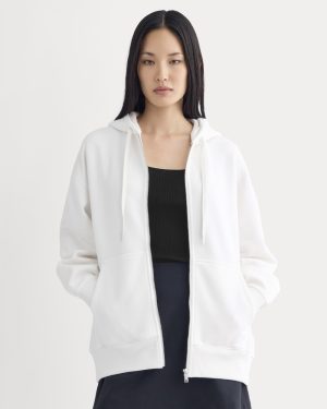 Luxe Fleece Oversized Full-Zip Hoodie | Bone