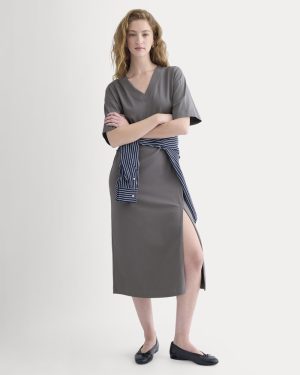 Weekend Tee Midi Dress | Charcoal Grey