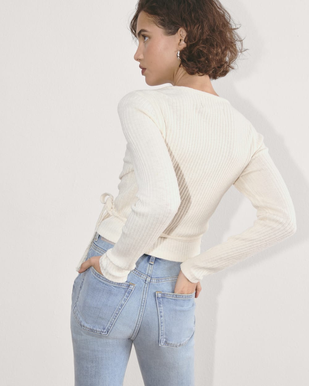 The Cozy Rib Wrap Top | Bone - Image 5