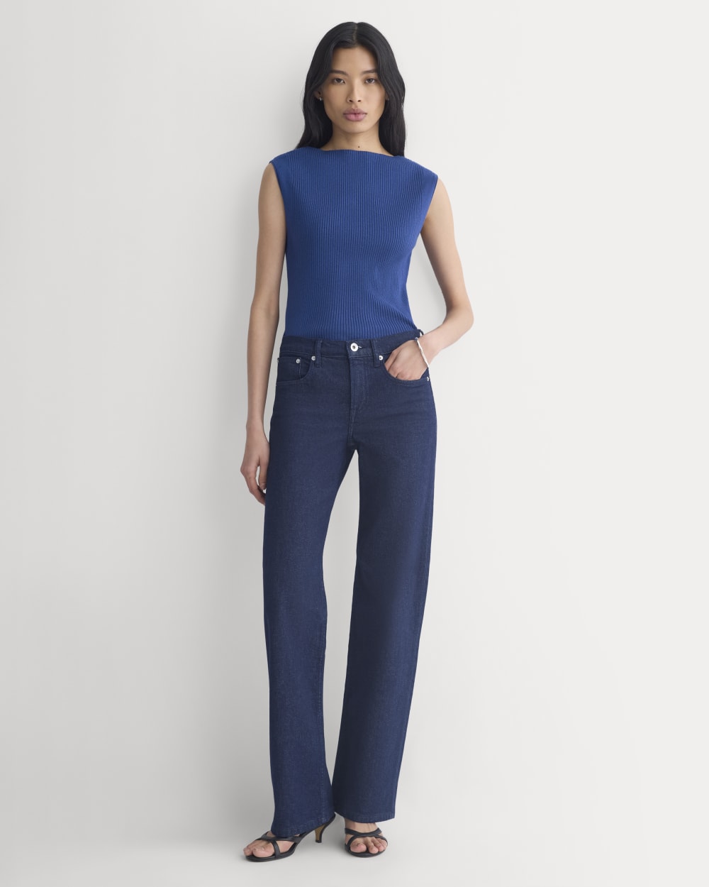 Boat-Neck Ribbed Knit | Estate Blue - Image 3