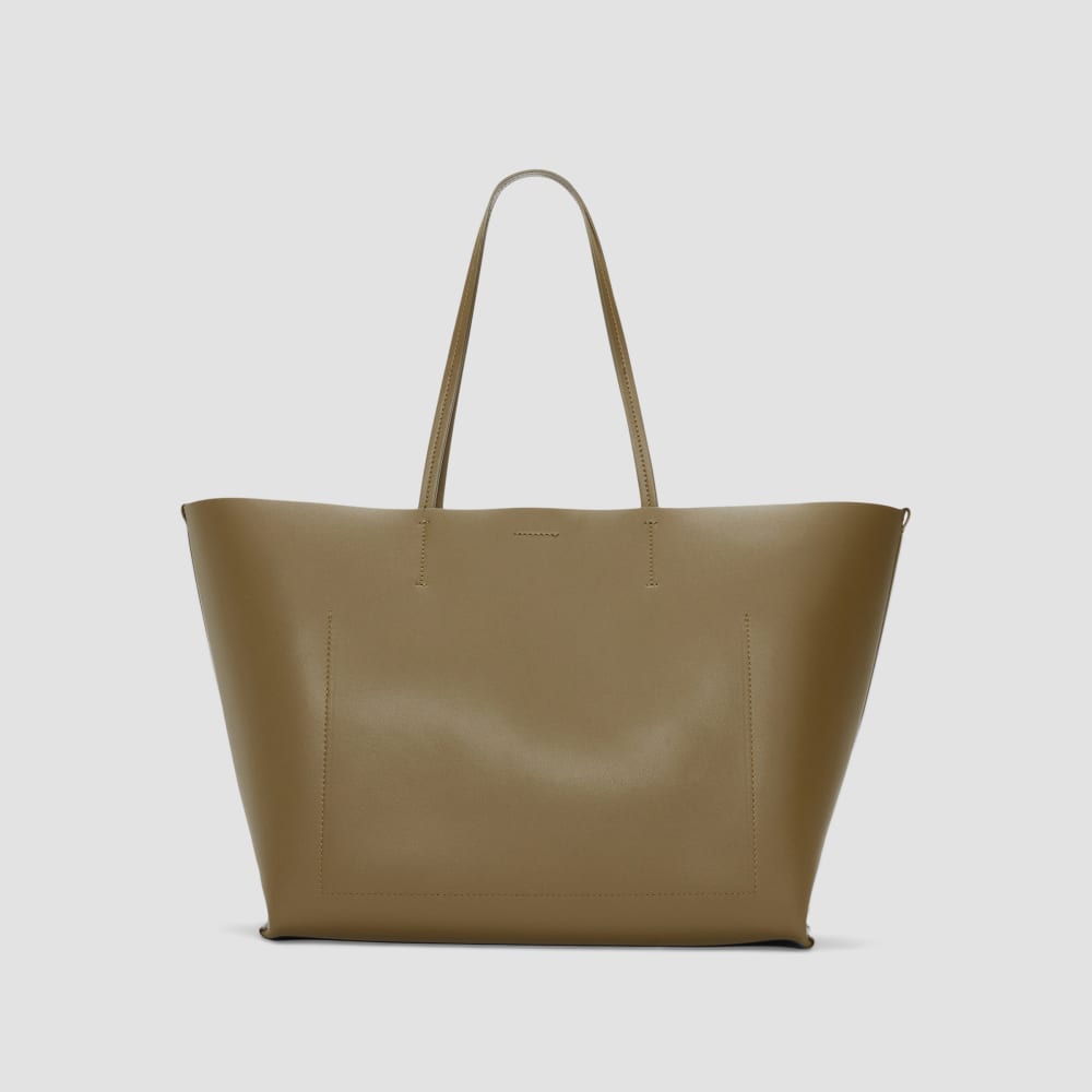 The Luxe Italian Leather Tote | Beech - Image 12