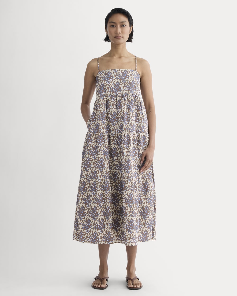 The Gauze Tiered Dress | Mocha Floral