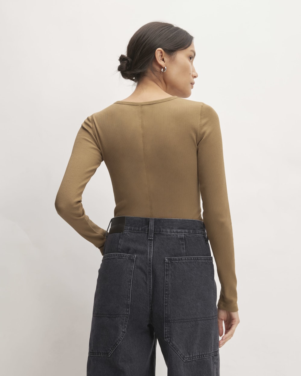 The Luxe Rib Long-Sleeve Crew | Coffee Bean - Image 4