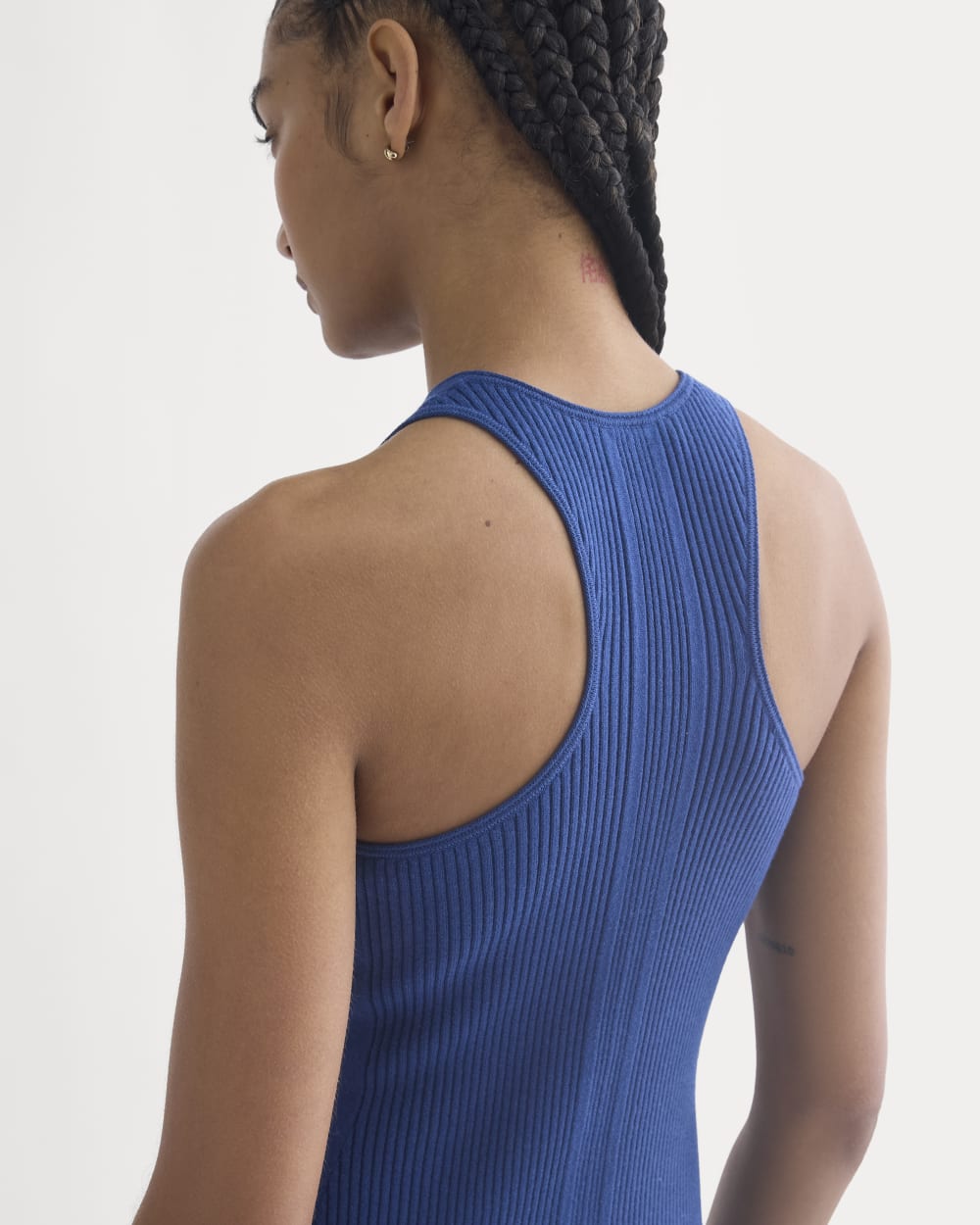 Cutaway Ribbed Midi Dress | Estate Blue - Image 6