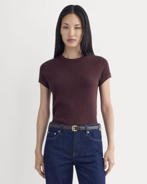 Shrunken Tee in Cozy Waffle | Heathered Port Royale
