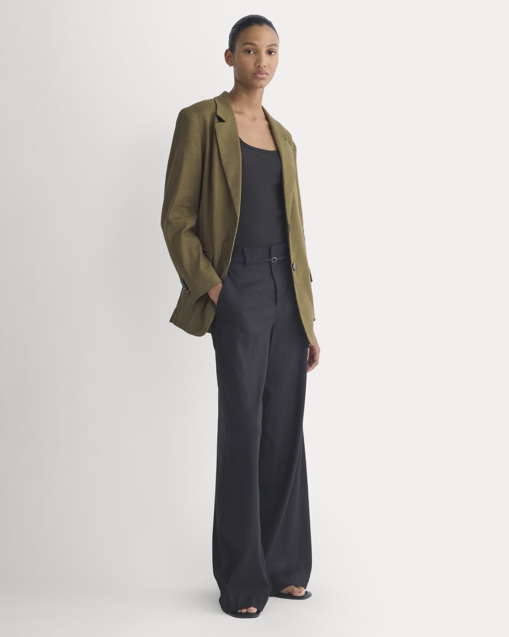 The Oversized Blazer in Stretch Linen | Beech - Image 3