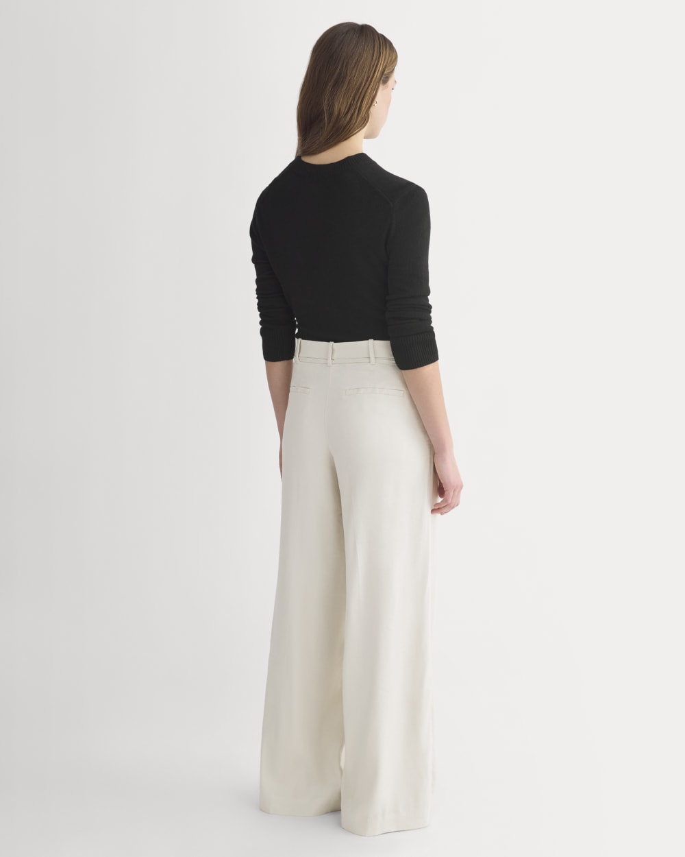 Wide-Leg Belted Pant in Stretch Linen | Birch | Long - Image 5