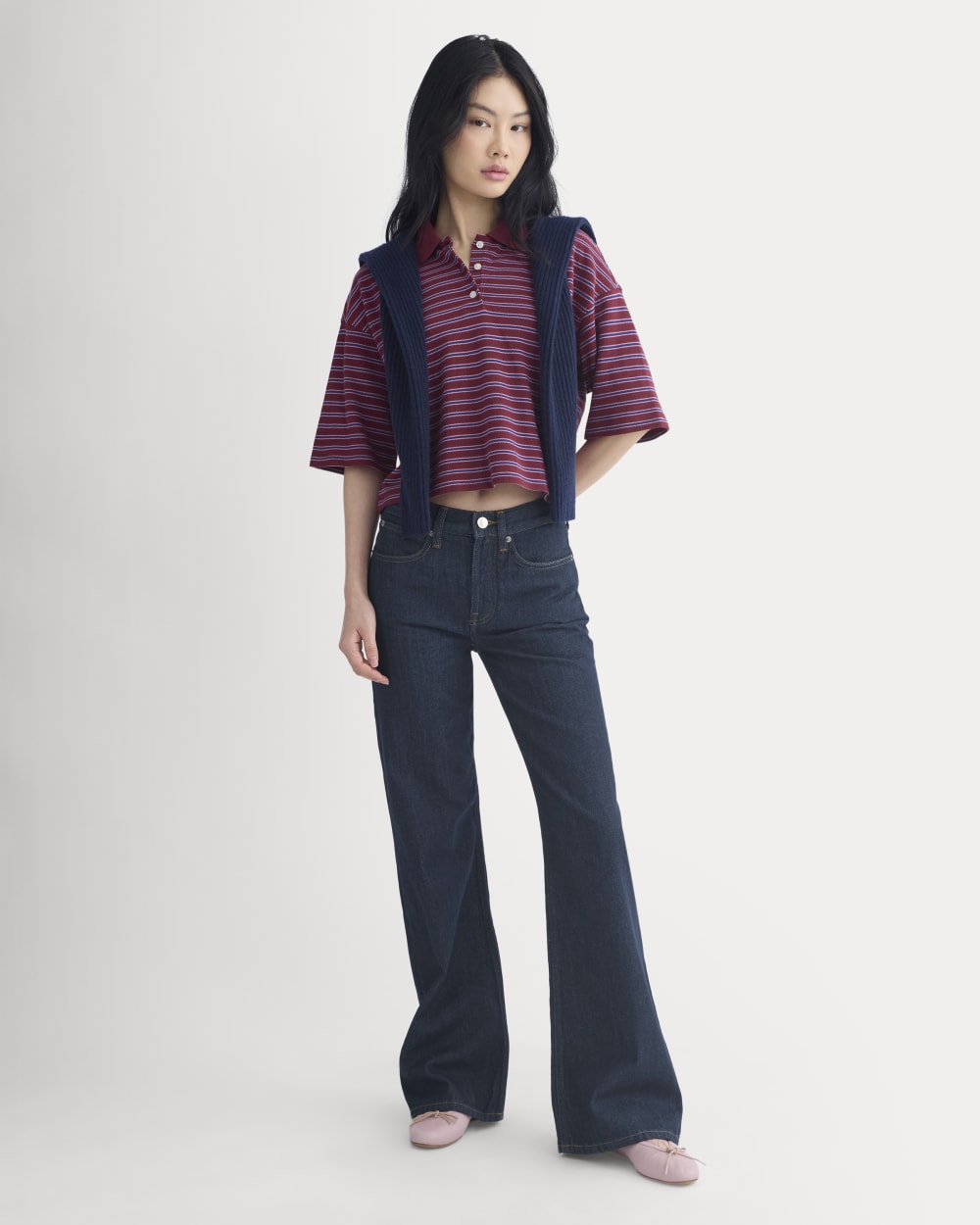Pique Boxy Polo | Pomegranate/Heather Rose/Estate Blue - Image 3