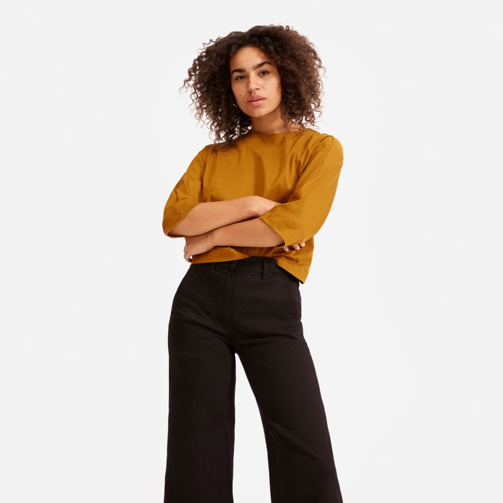 The Wide-Leg Crop Pant | Black | Short - Image 3