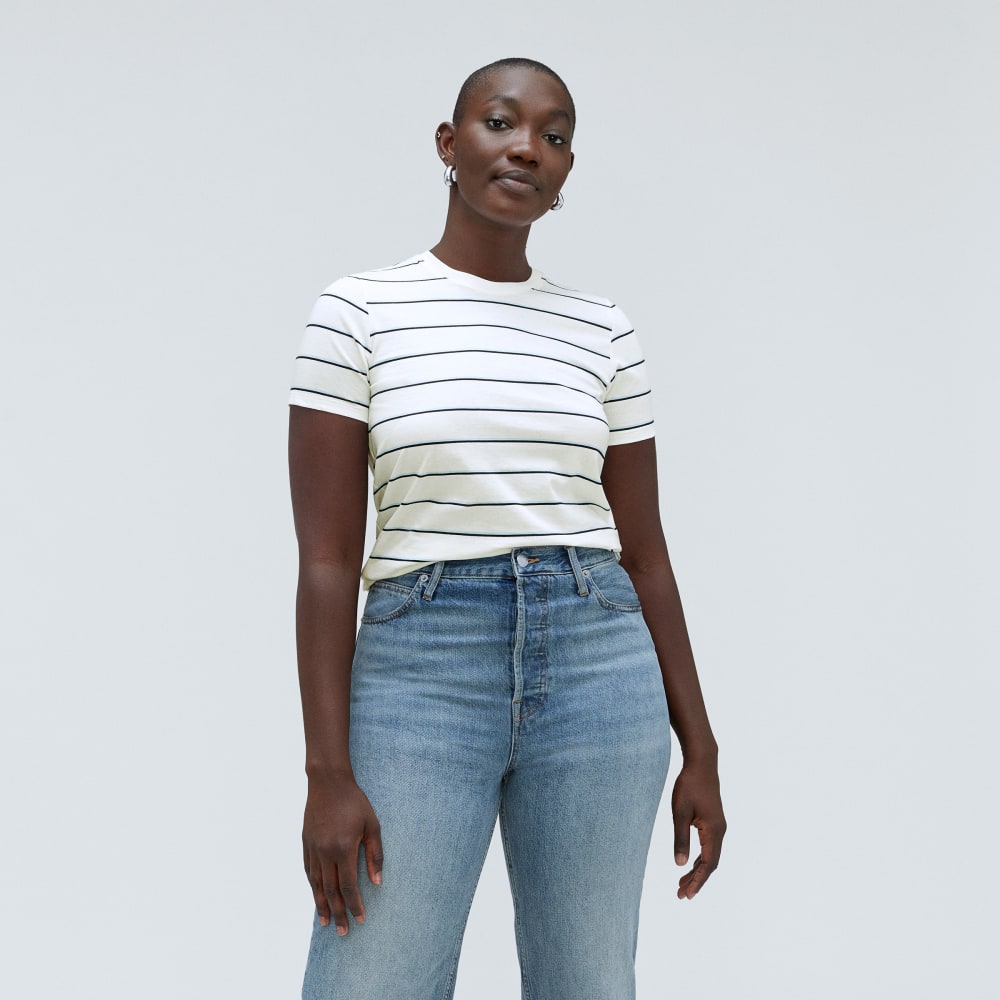 The Organic Cotton Crew Tee | Navy / White