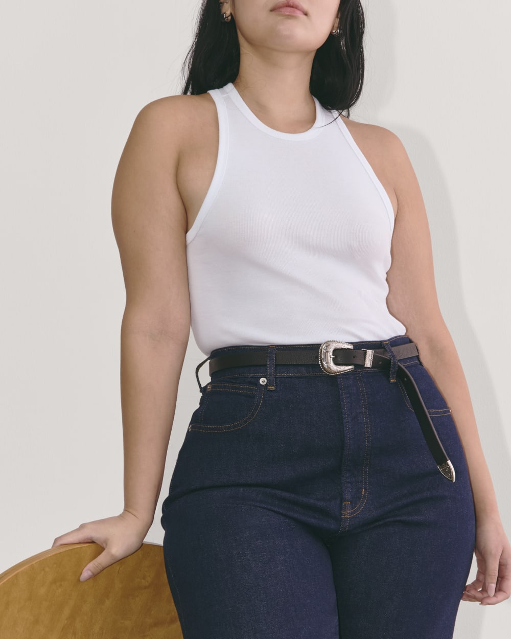 The Luxe Rib Racerback Tank | White - Image 3