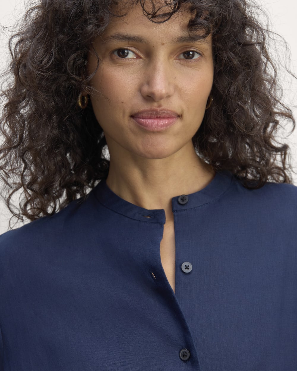 The Frolic Dress in Linen | Navy - Image 2