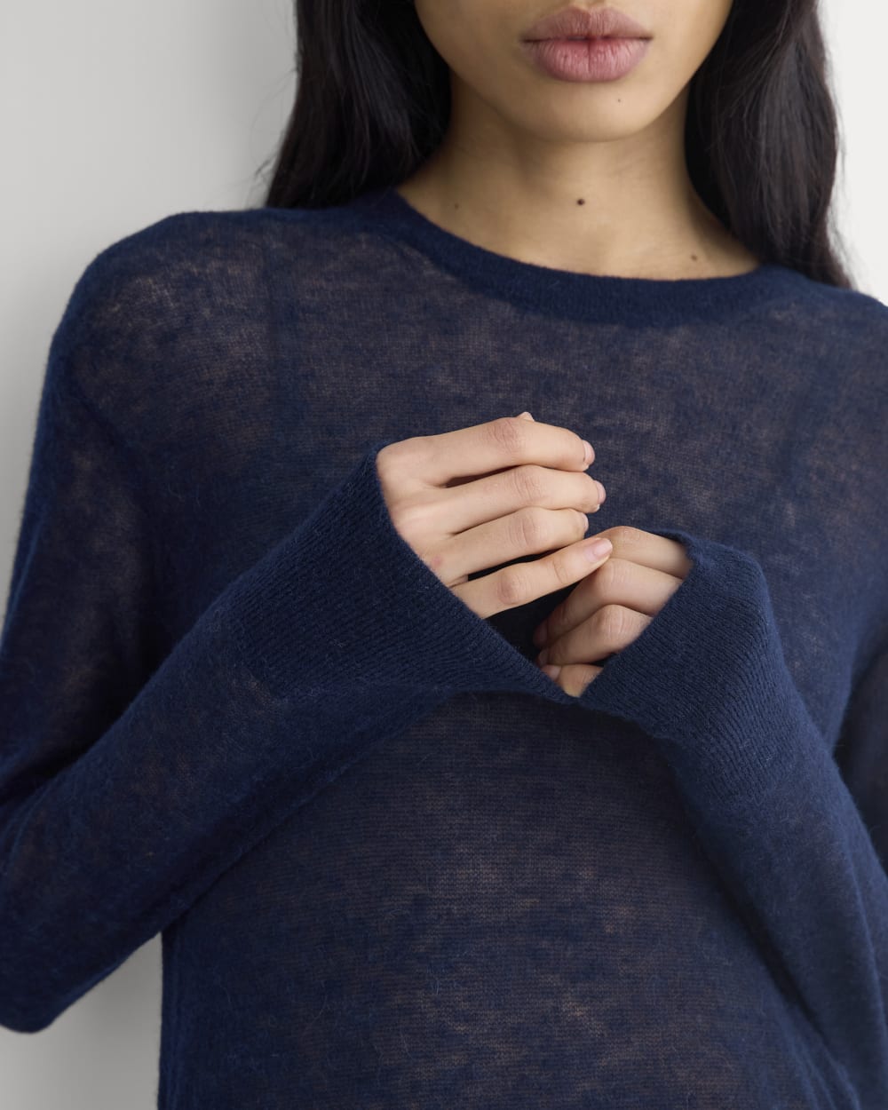 The Air Alpaca? Relaxed Crew Top | Navy - Image 4
