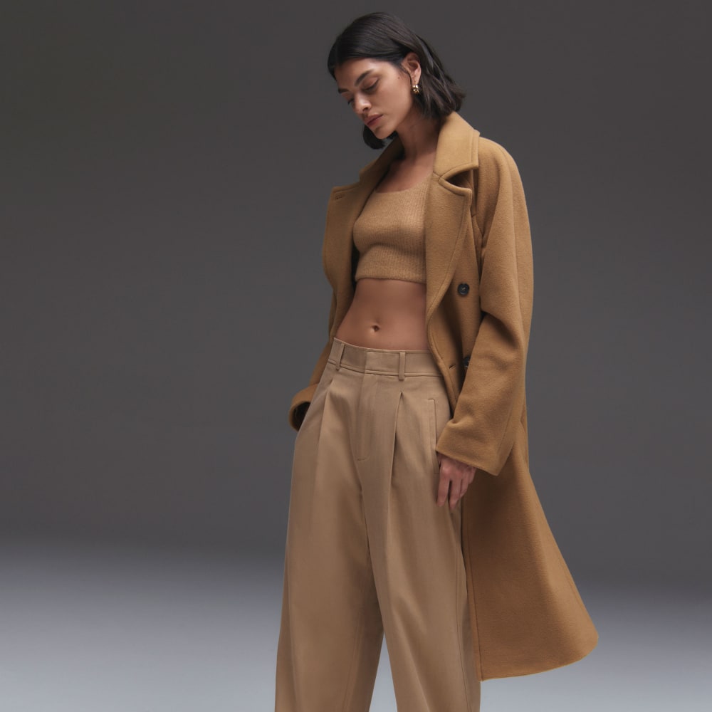 The Italian ReWool? Long Peacoat | Camel - Image 7