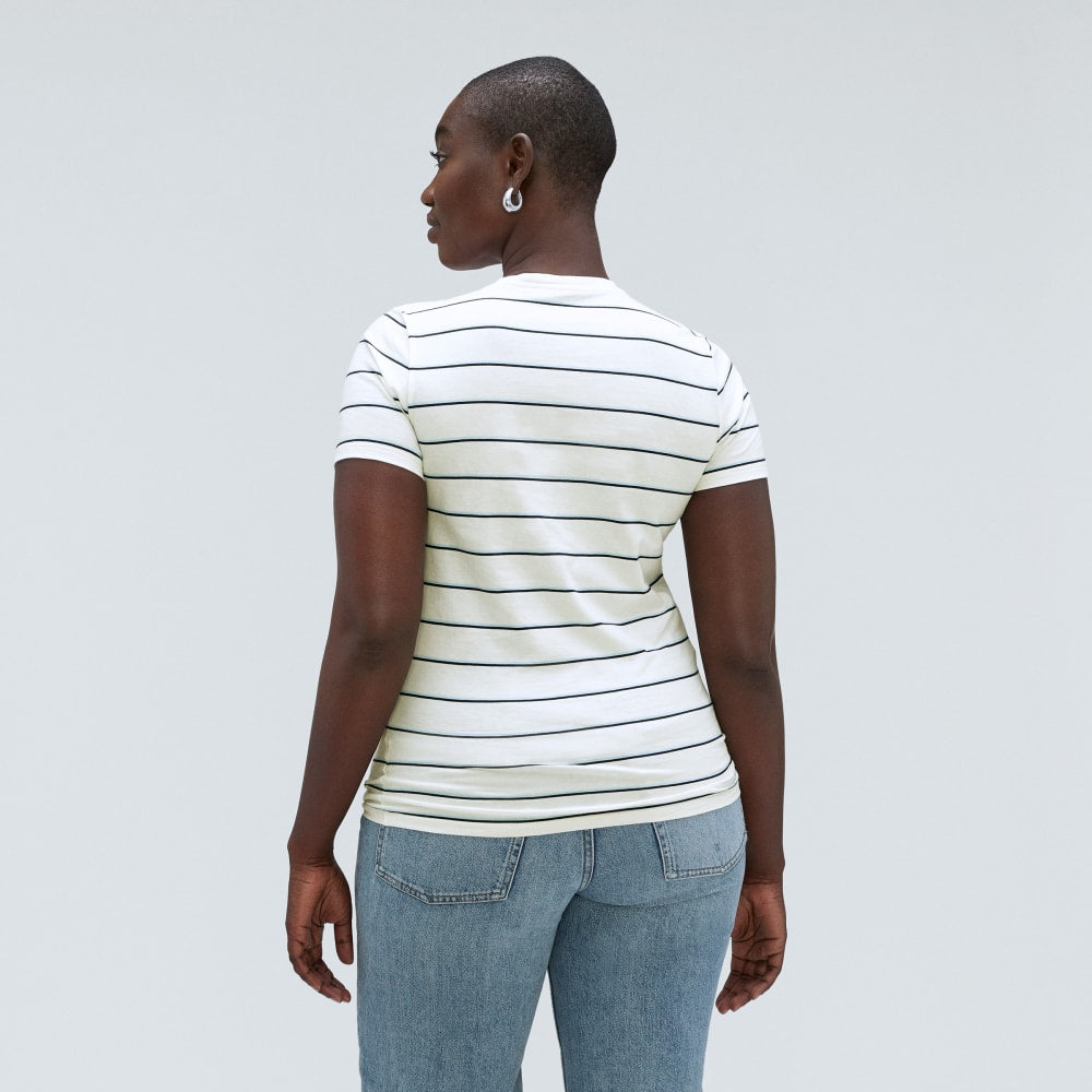 The Organic Cotton Crew Tee | Navy / White - Image 3