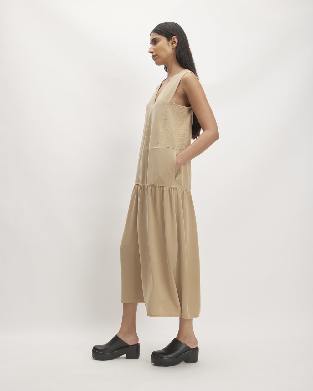 The TENCEL? V-Neck Dress | Cornstalk - Image 4